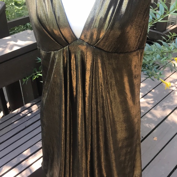 ⚜️ ABS -Allen Schwartz. SEXY HOT Gold lamé DRAPED & simply STUNNING !⚜️ - Picture 14 of 15
